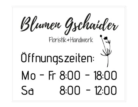 Schild Blumen Gschaider